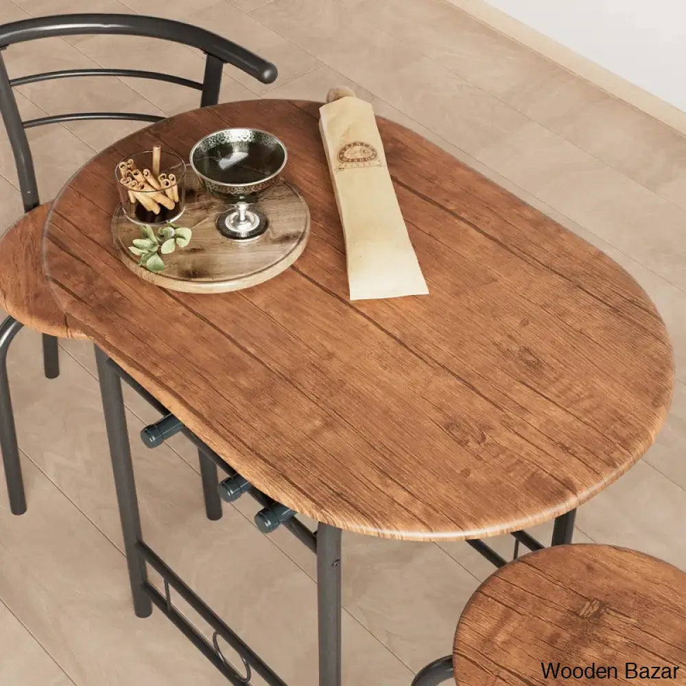 Atwell 2 Seater Dining Table Set - Wooden Bazar