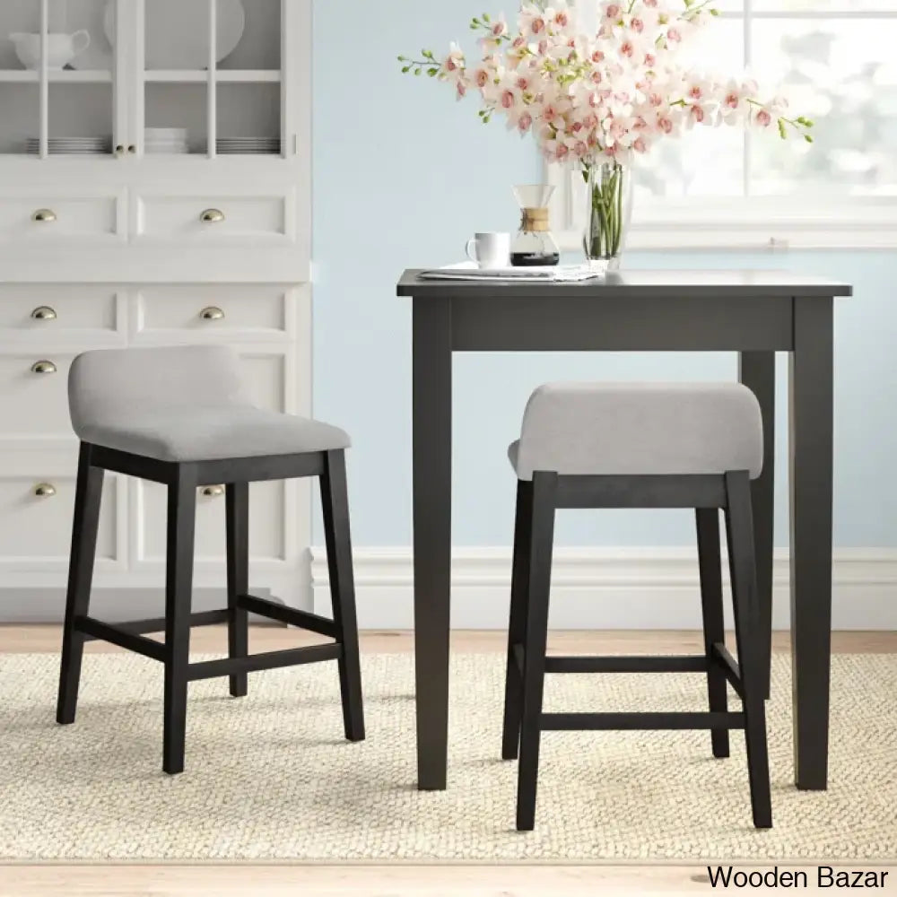 Auliffen Swivel Upholstered Counter And Bar Stool With Solid Wood Frame (Set Of 2)