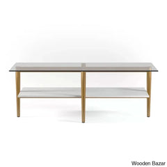 Aurray Glass Top Coffee And Center Table