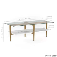 Aurray Glass Top Coffee And Center Table
