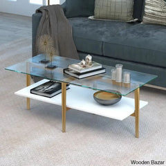 Aurray Glass Top Coffee And Center Table