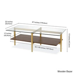 Aurray Glass Top Coffee And Center Table