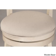 Authemento Swivel Upholstered Counter And Bar Stool With Solid Wood Frame