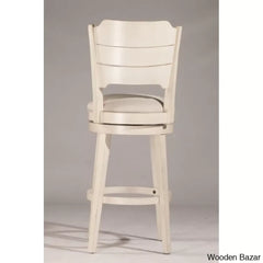 Authemento Swivel Upholstered Counter And Bar Stool With Solid Wood Frame