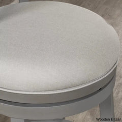 Authemento Swivel Upholstered Counter And Bar Stool With Solid Wood Frame
