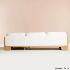 Autumn Mica Solid Teak Wood Sectional Sofa Set With Upholstery