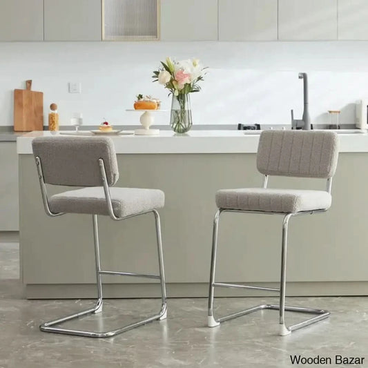 Avaiyaz Swivel Upholstered 27’’ Counter And Bar Stool With Metal Frame (Set Of 2)