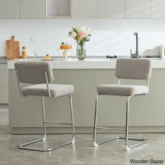 Avaiyaz Swivel Upholstered 27’’ Counter And Bar Stool With Metal Frame (Set Of 2)