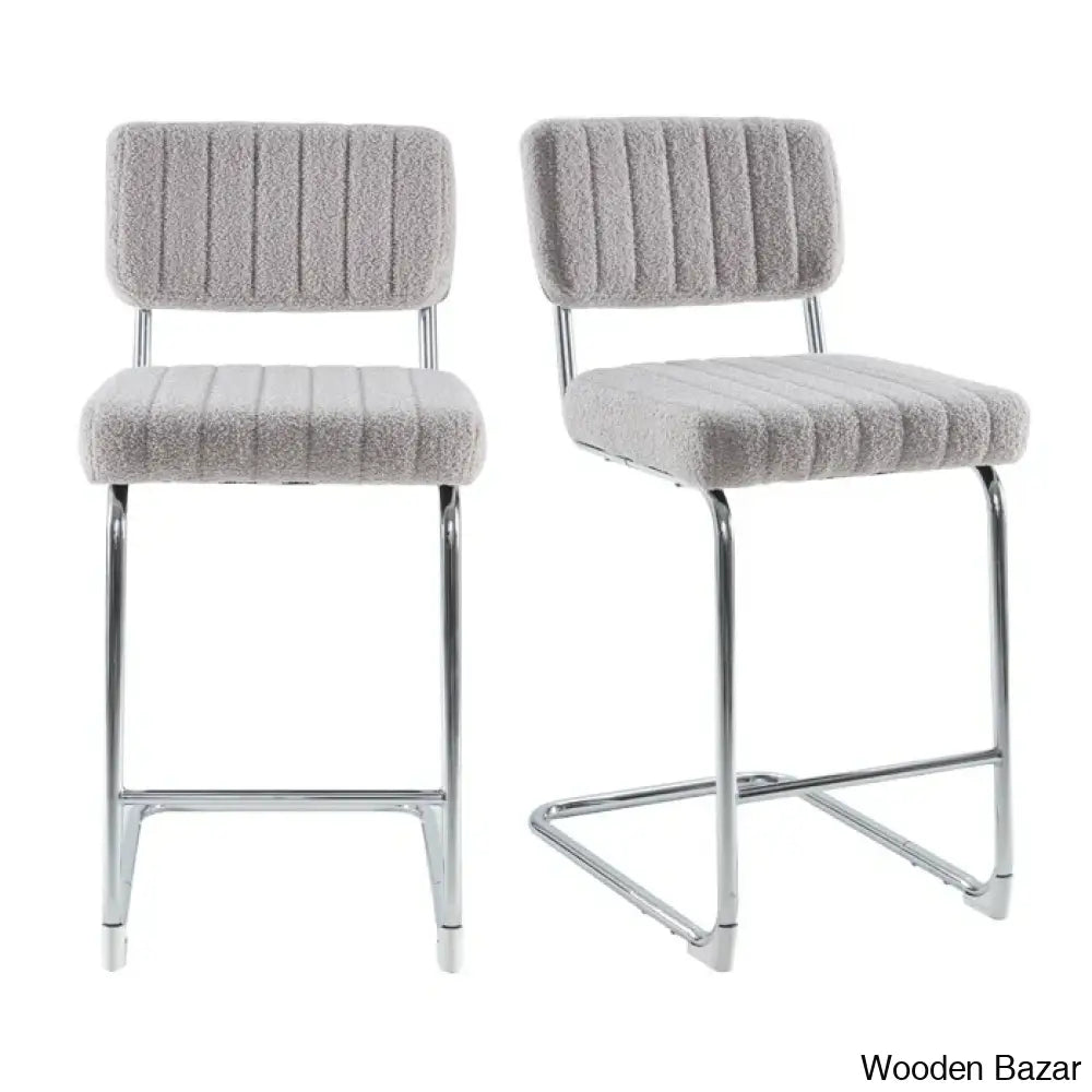 Avaiyaz Swivel Upholstered 27’’ Counter And Bar Stool With Metal Frame (Set Of 2)