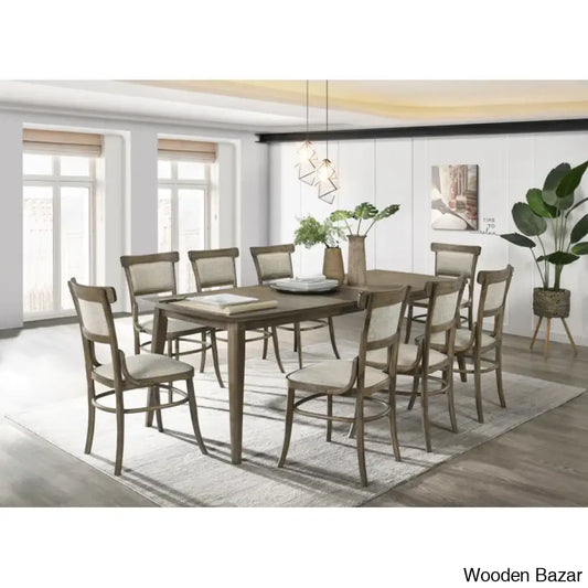 Avery New 8 Seater Extendable Dining Set - Wooden Bazar