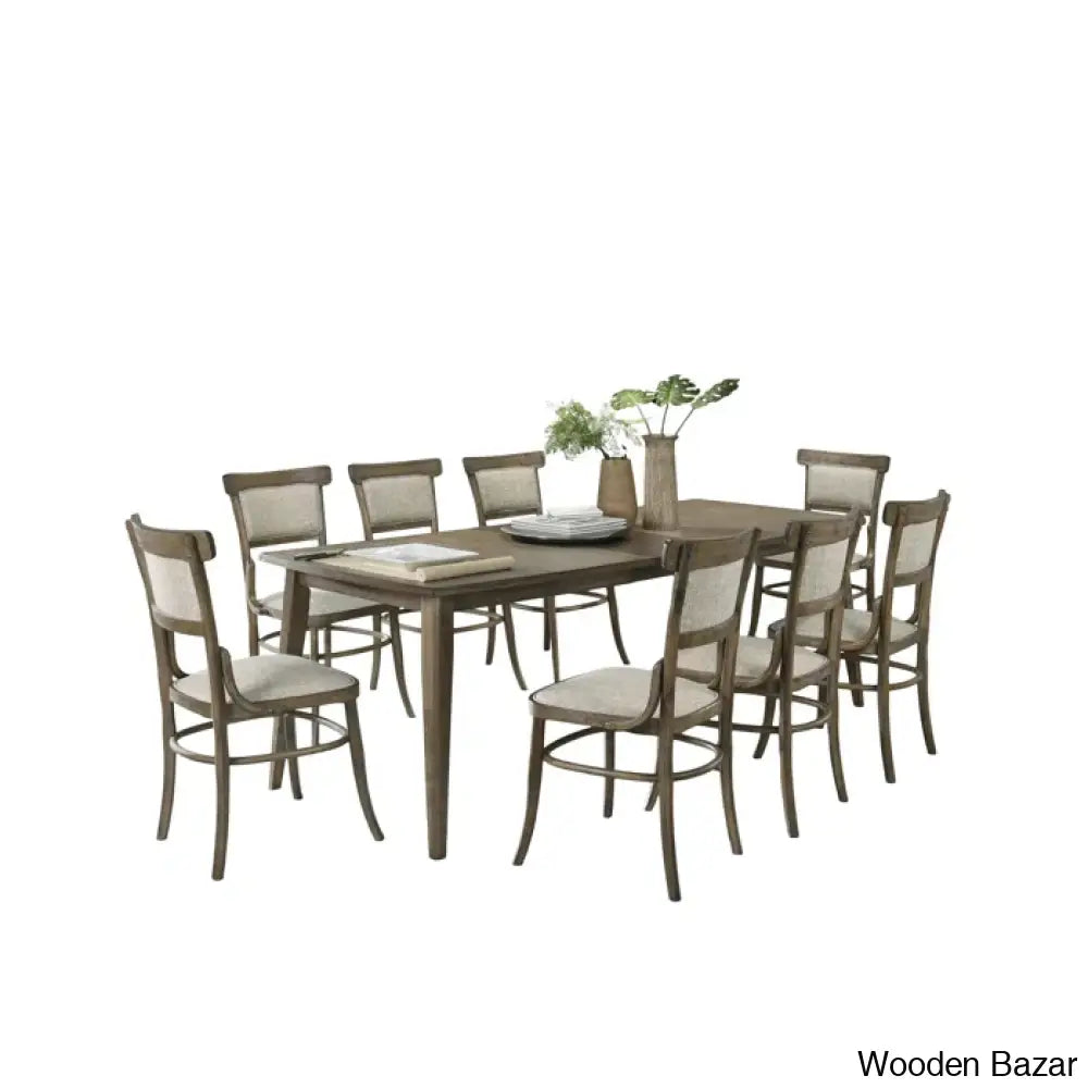 Avery New 8 Seater Extendable Dining Set - Wooden Bazar