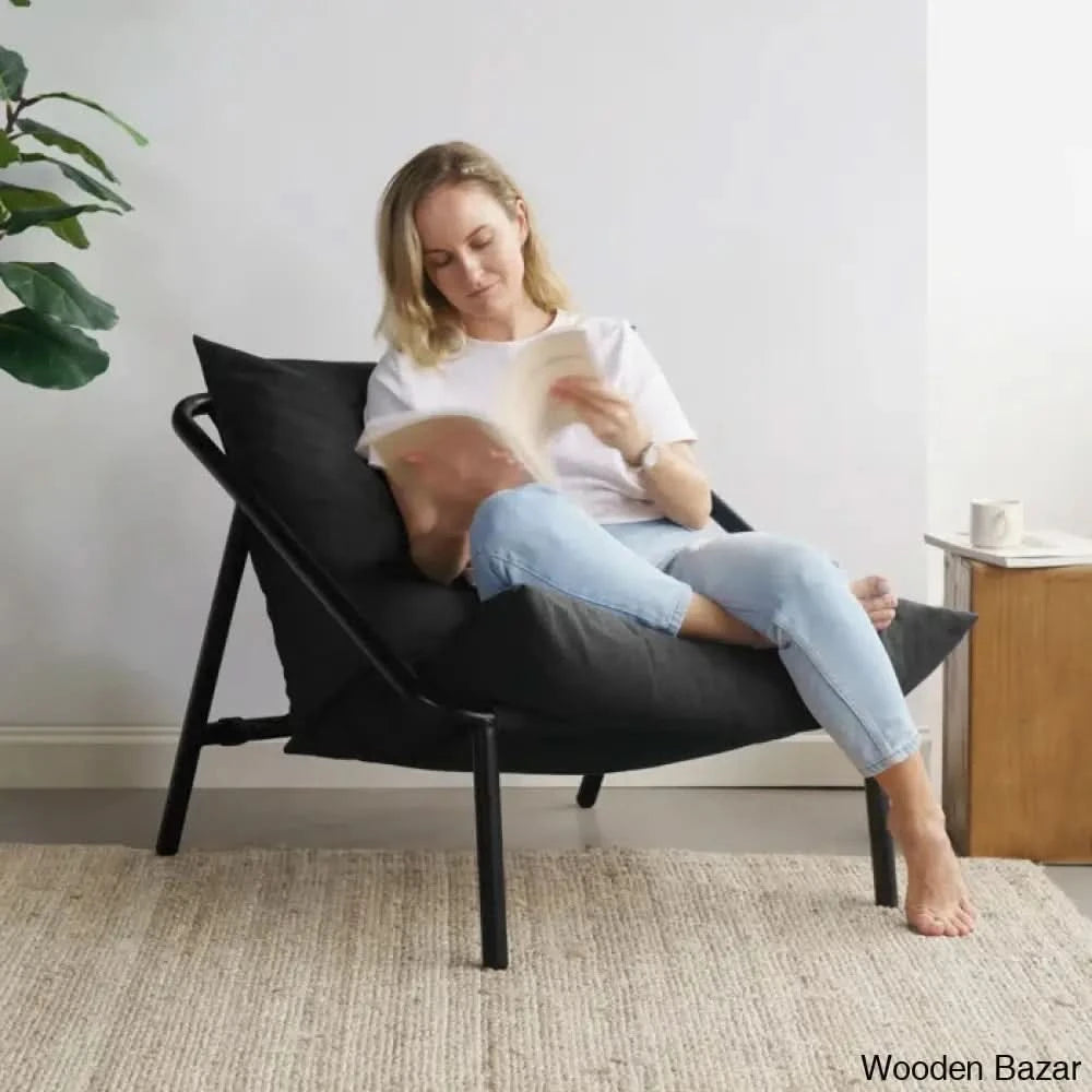 Living accents sling black steel chair sale