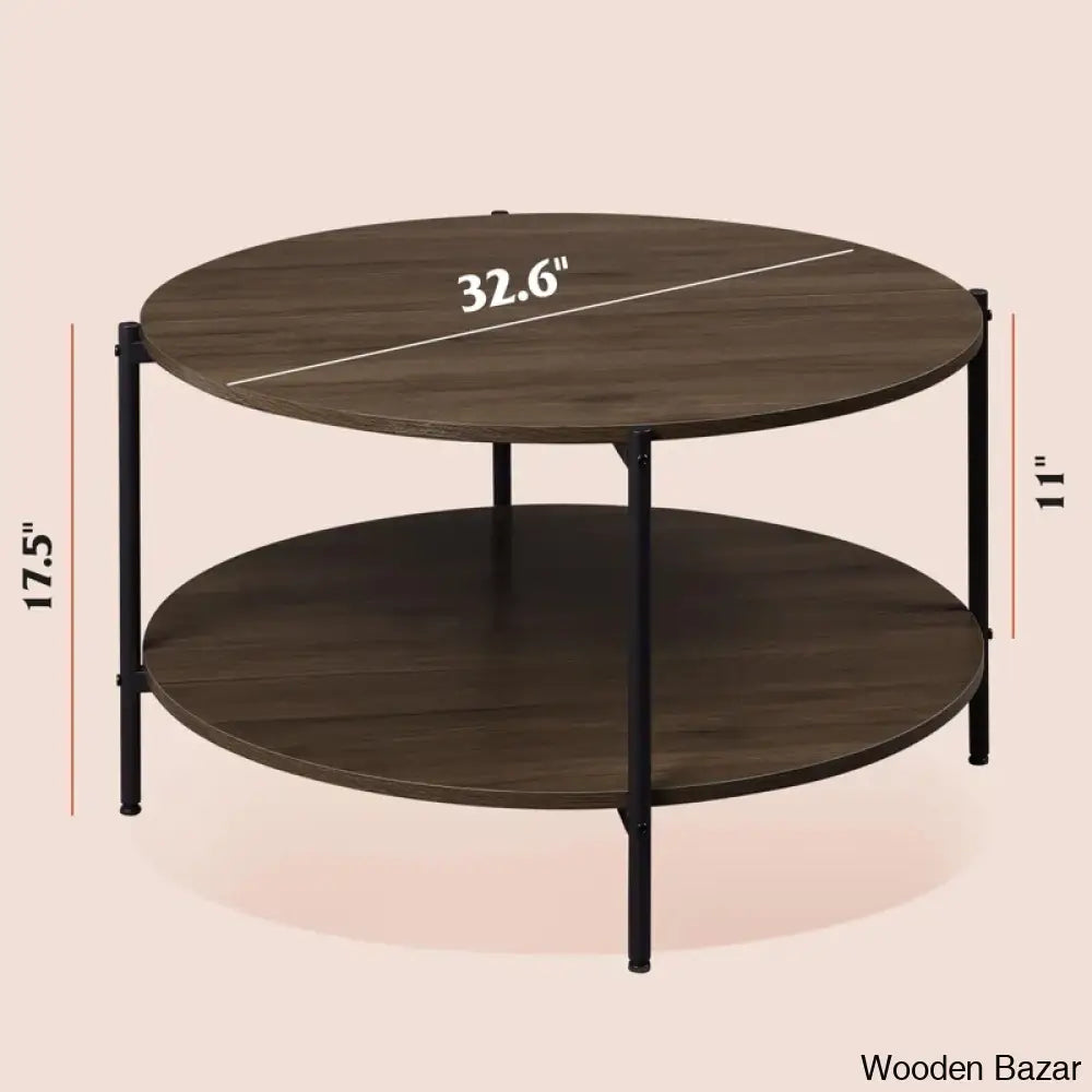 Aydenin Vintage 33’’ Round Coffee And Center Table Storage