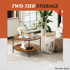 Aydenin Vintage 33’’ Round Coffee And Center Table Storage