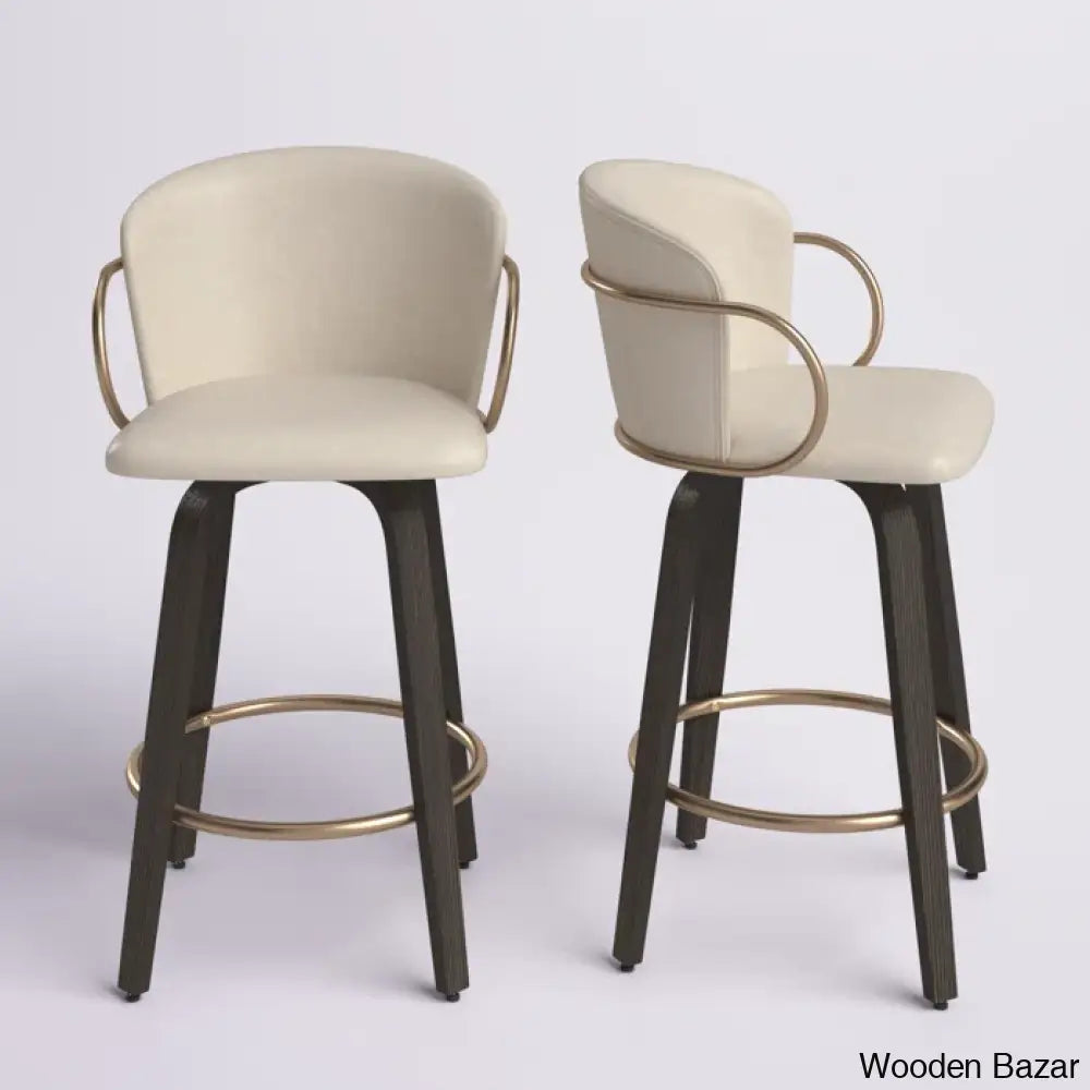 Aydiners Swivel Upholstered 25.6’’ Counter And Bar Stool With Metal Frame (Set Of 2)