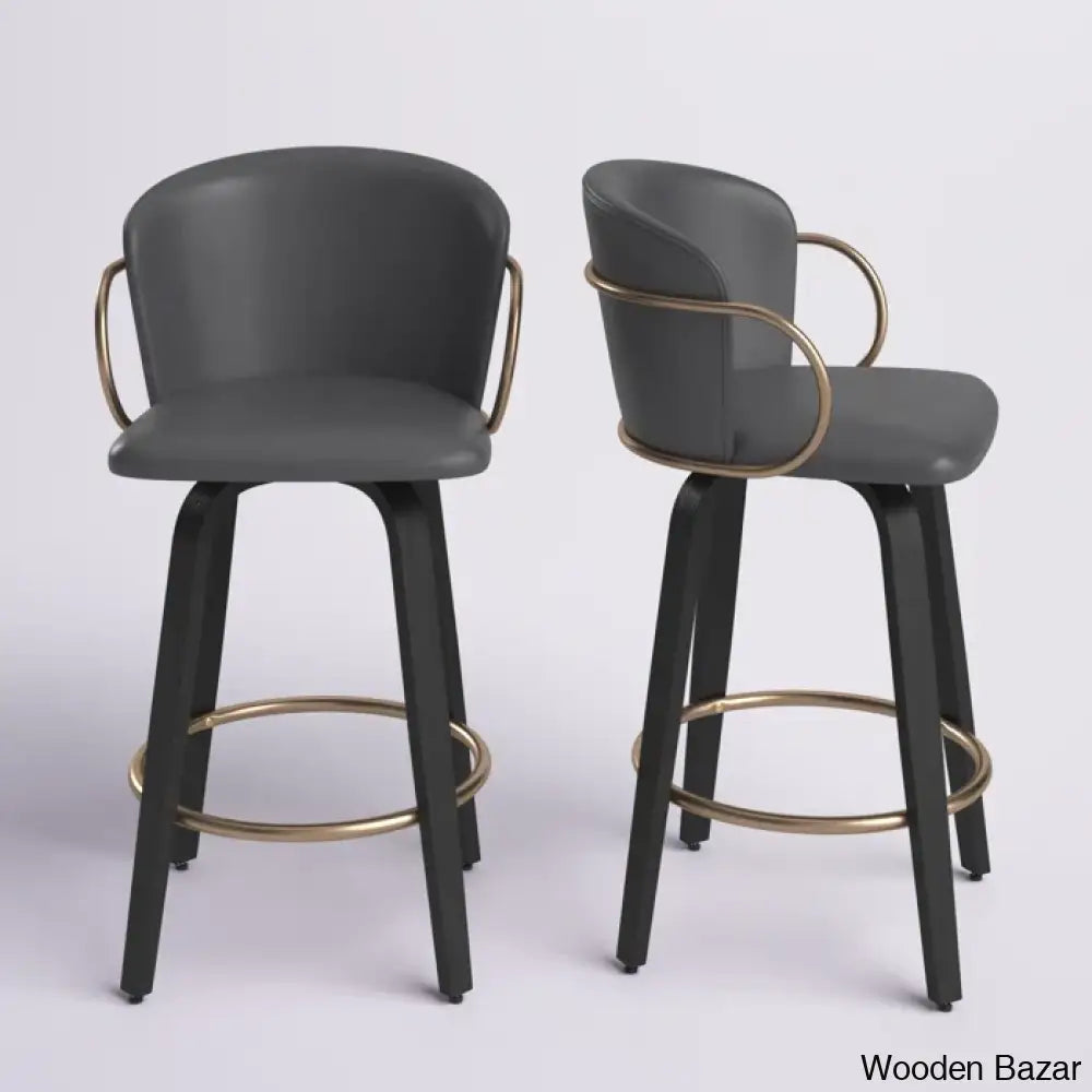 Aydiners Swivel Upholstered 25.6’’ Counter And Bar Stool With Metal Frame (Set Of 2)