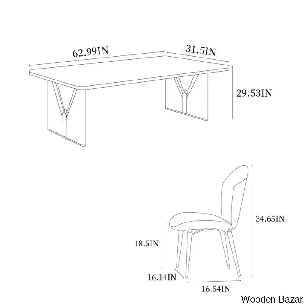 Ayers 6 Seater & 8 New Double Pedestal Dining Set - Wooden Bazar