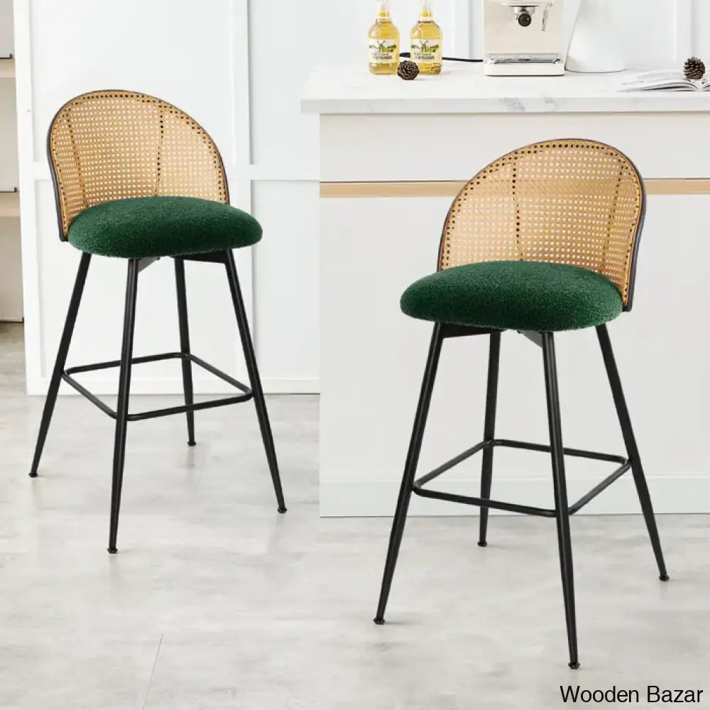 Ayidenc Swivel Boucle Upholstered Counter & Bar Stool (Set Of 3)