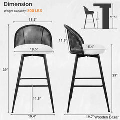 Ayidenc Swivel Boucle Upholstered Counter & Bar Stool (Set Of 3)