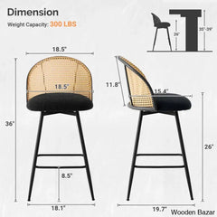 Ayidenc Swivel Boucle Upholstered Counter & Bar Stool (Set Of 3)