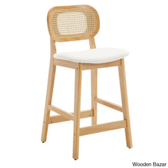 Azaraho Swivel Solid Wood 25.5’’ Counter And Bar Stool (Set Of 2)