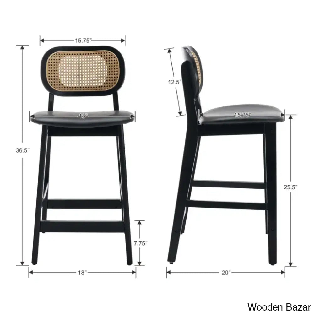 Azaraho Swivel Solid Wood 25.5’’ Counter And Bar Stool (Set Of 2)