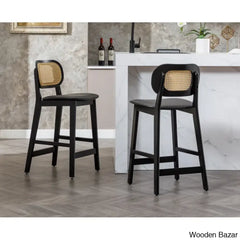 Azaraho Swivel Solid Wood 25.5’’ Counter And Bar Stool (Set Of 2)