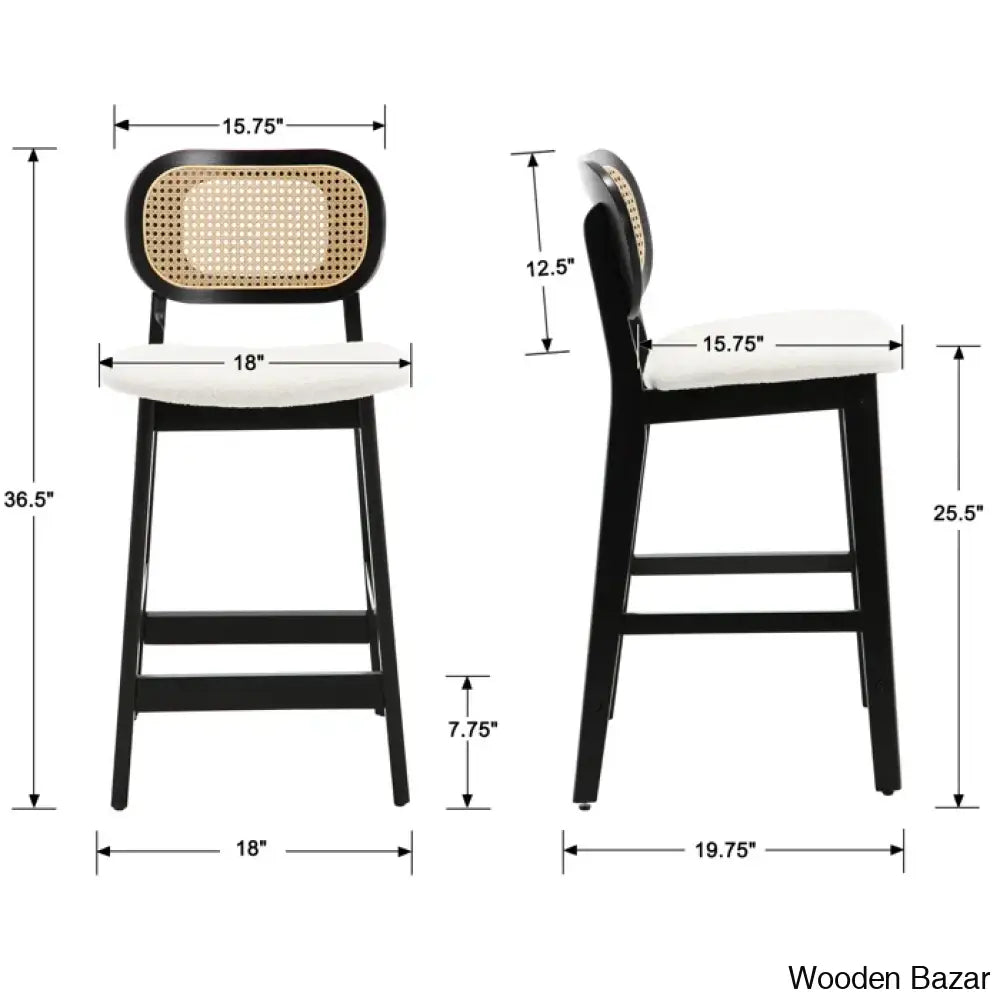 Azaraho Swivel Solid Wood 25.5’’ Counter And Bar Stool (Set Of 2)