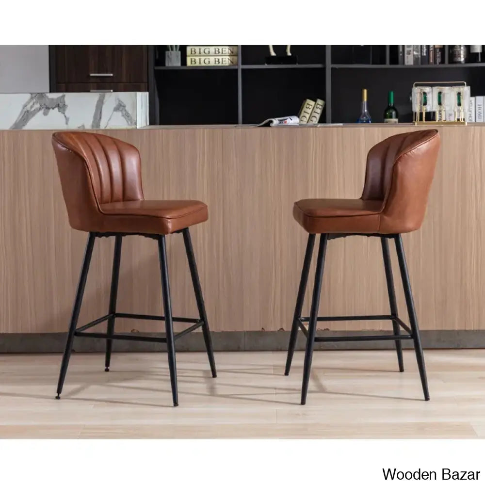 Azarrias Swivel 25.5’’ Counter And Bar Stool (Set Of 2)