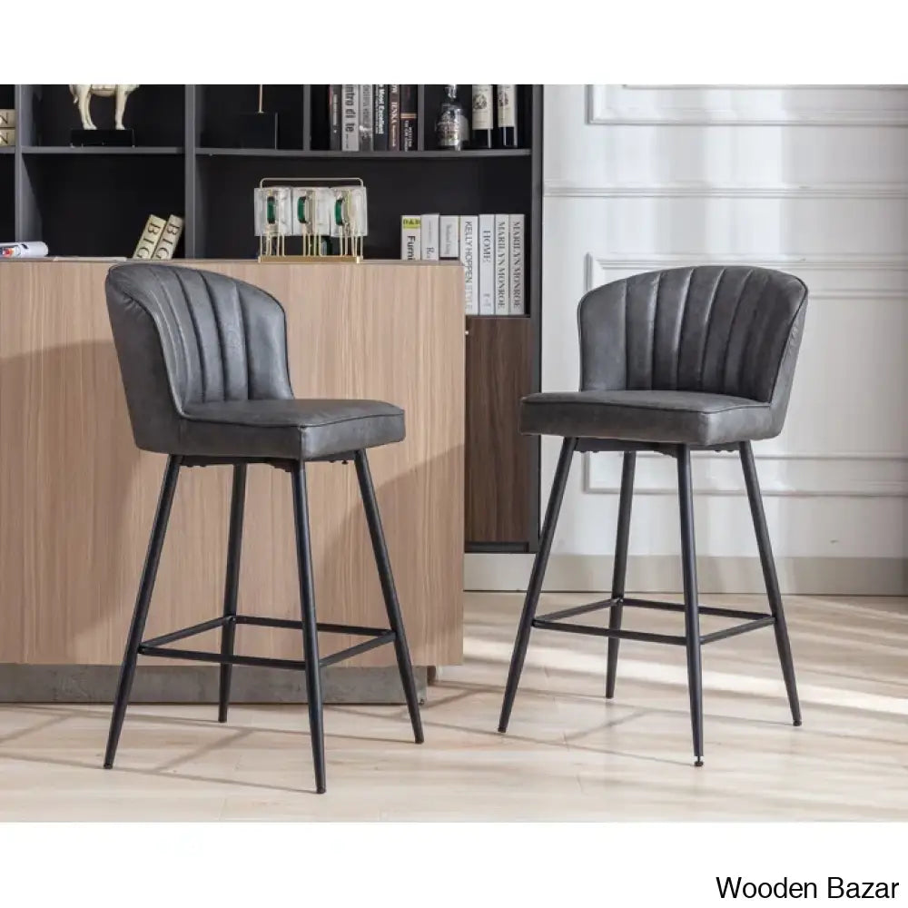 Azarrias Swivel 25.5’’ Counter And Bar Stool (Set Of 2)