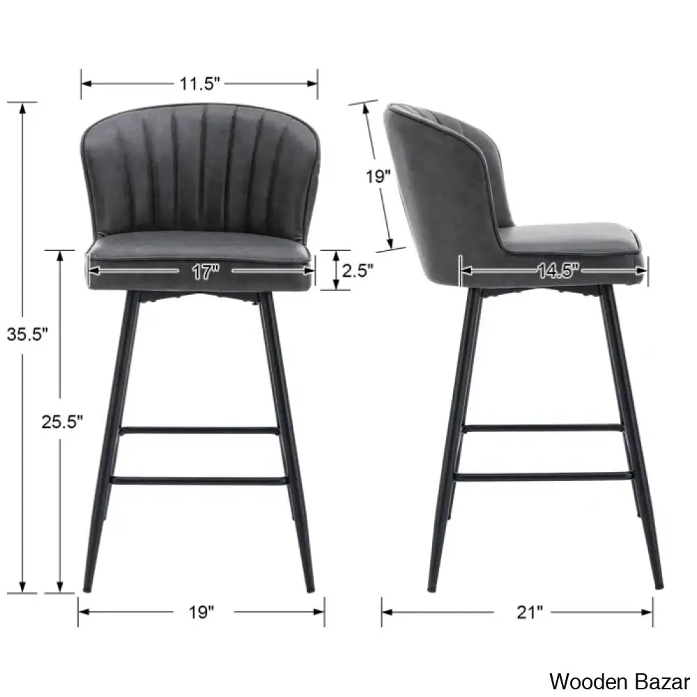 Azarrias Swivel 25.5’’ Counter And Bar Stool (Set Of 2)