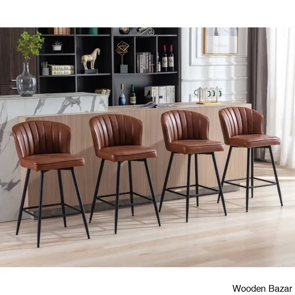 Azarrias Swivel 25.5’’ Counter And Bar Stool (Set Of 2)