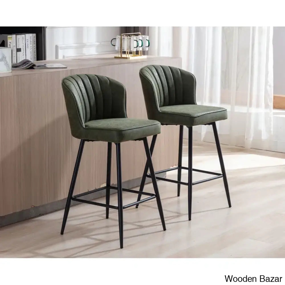 Azarrias Swivel 25.5’’ Counter And Bar Stool (Set Of 2)