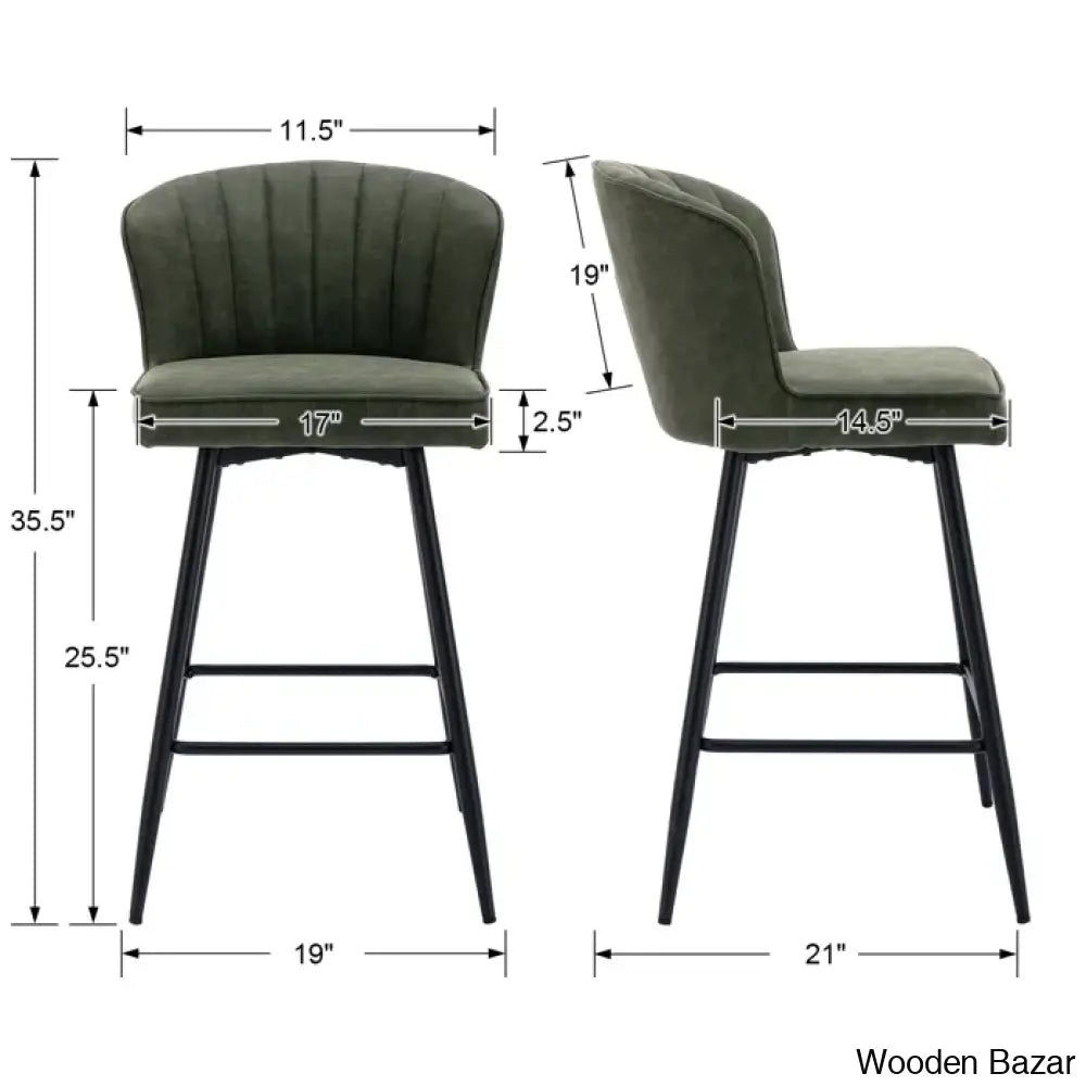 Azarrias Swivel 25.5’’ Counter And Bar Stool (Set Of 2)