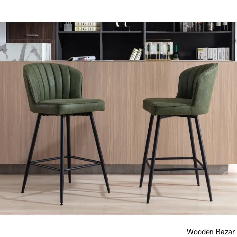 Azarrias Swivel 25.5’’ Counter And Bar Stool (Set Of 2)