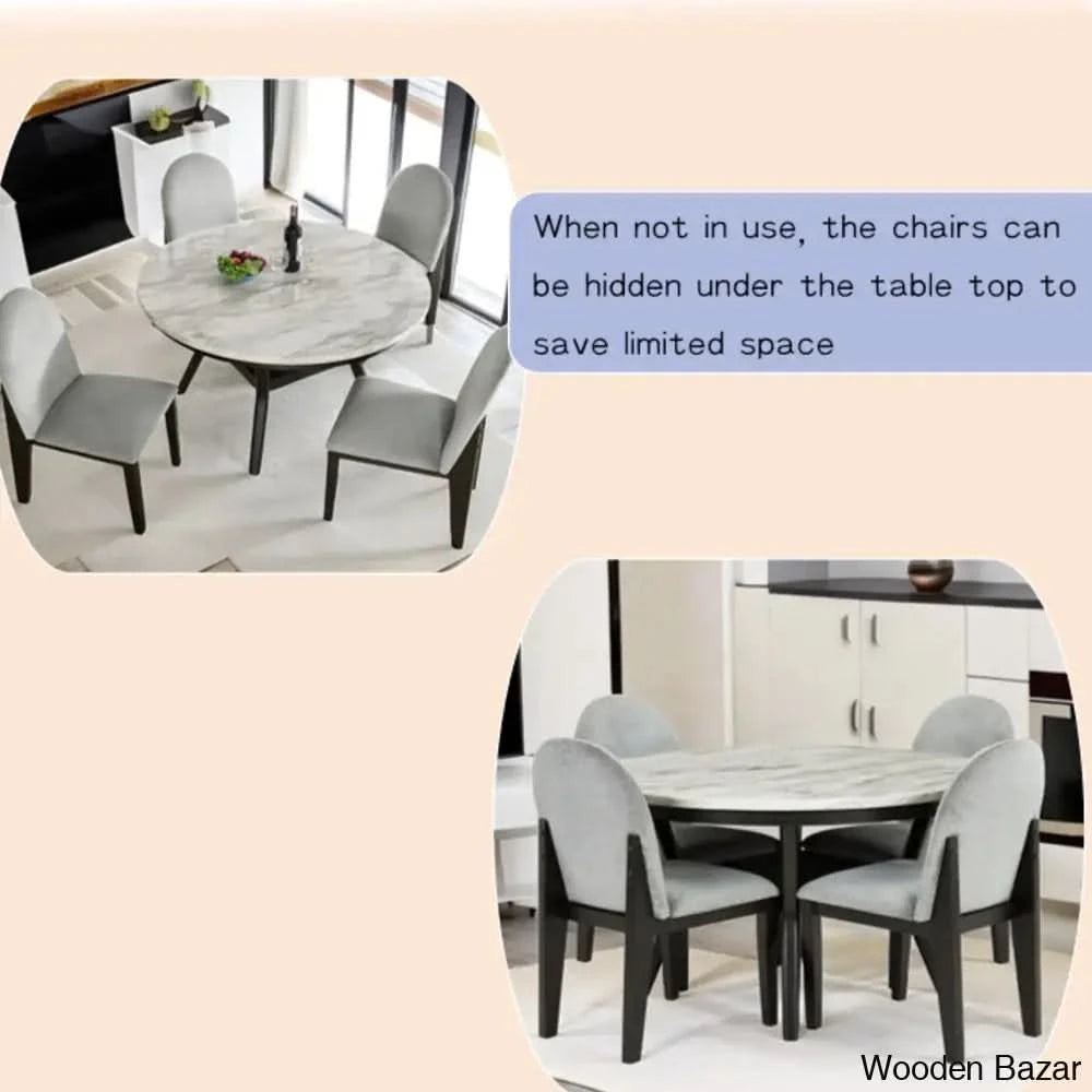 Azortie Best Seater Dining Set With Round Dining Table