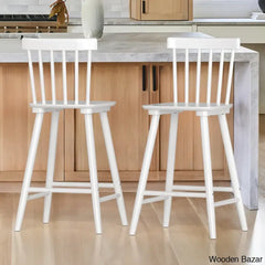 Baggetto Swivel Solid Wood Counter And Bar Stool