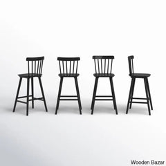 Baggetto Swivel Solid Wood Counter And Bar Stool