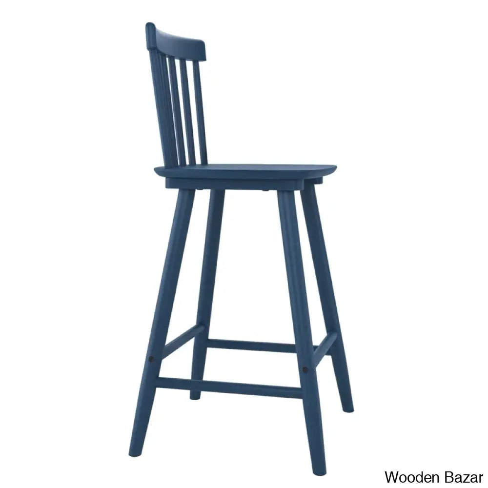 Baggetto Swivel Solid Wood Counter And Bar Stool