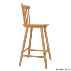Baggetto Swivel Solid Wood Counter And Bar Stool