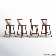 Baggetto Swivel Solid Wood Counter And Bar Stool