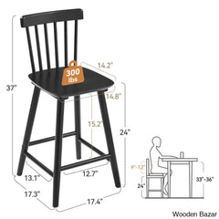 Baggetto Swivel Solid Wood Counter And Bar Stool