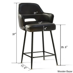 Balbonaz Upholstered Counter Stool With Arms