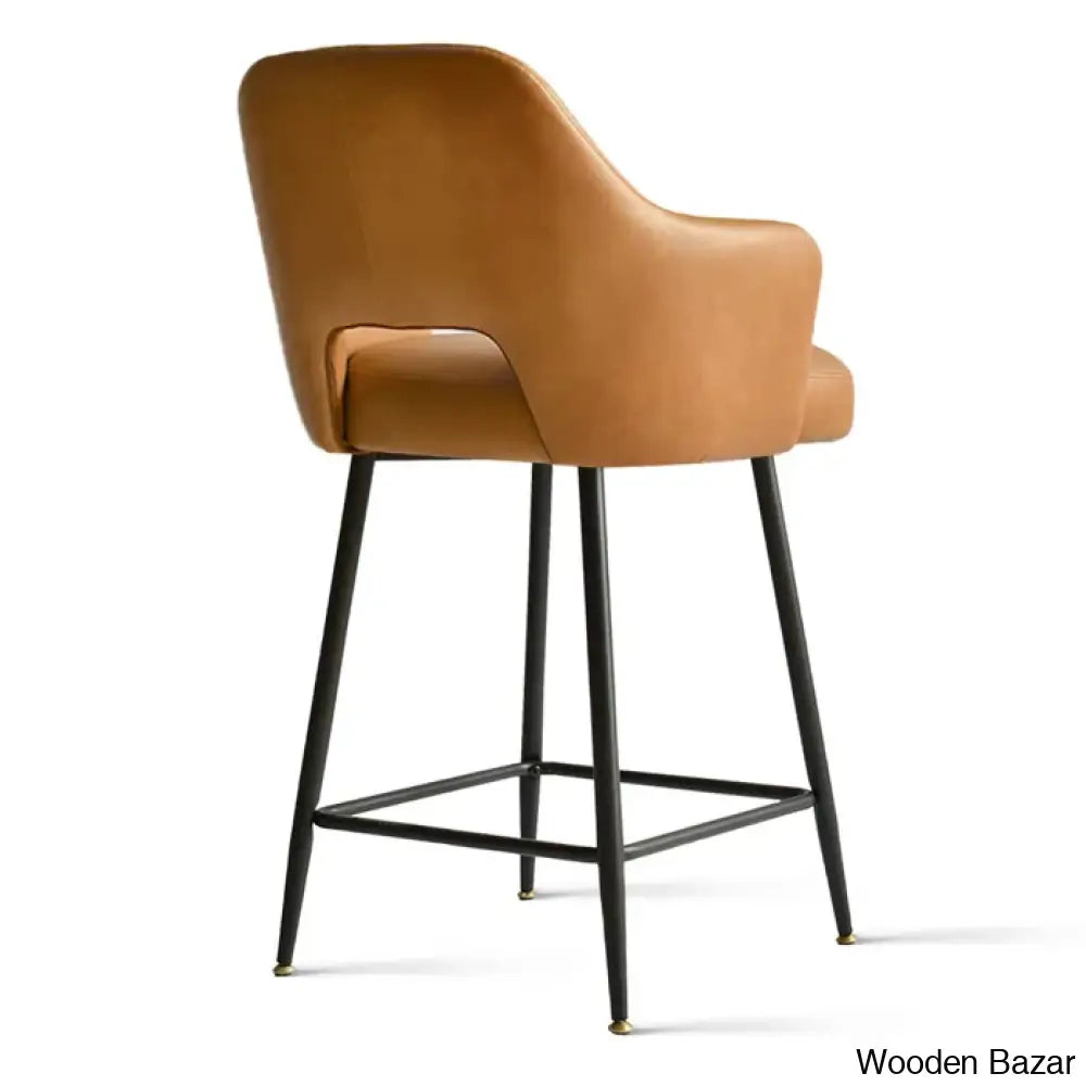 Balbonaz Upholstered Counter Stool With Arms