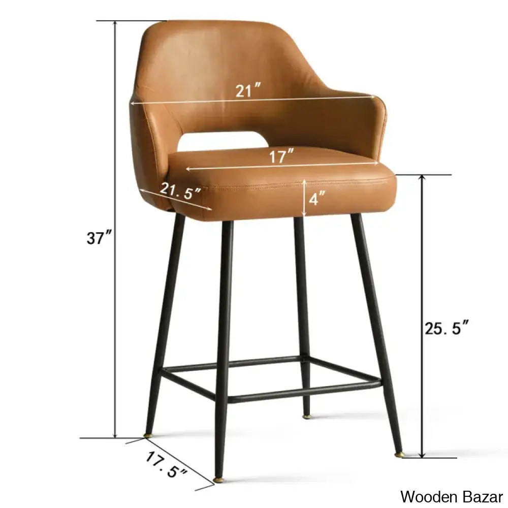 Balbonaz Upholstered Counter Stool With Arms