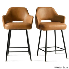 Balbonaz Upholstered Counter Stool With Arms