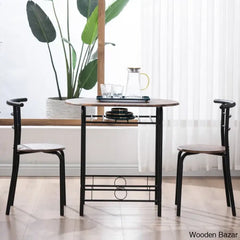 Balder Stylish 2 Seater Dining Table Set - Wooden Bazar