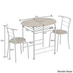 Balder Stylish 2 Seater Dining Table Set - Wooden Bazar