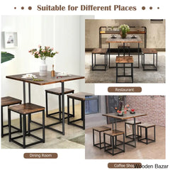 Bardalph Modern 4 Seater Dining Table Set - Wooden Bazar