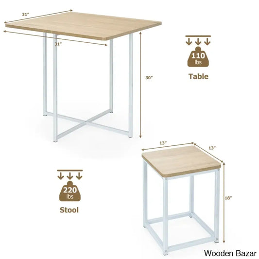 Bardalph Modern 4 Seater Dining Table Set - Wooden Bazar